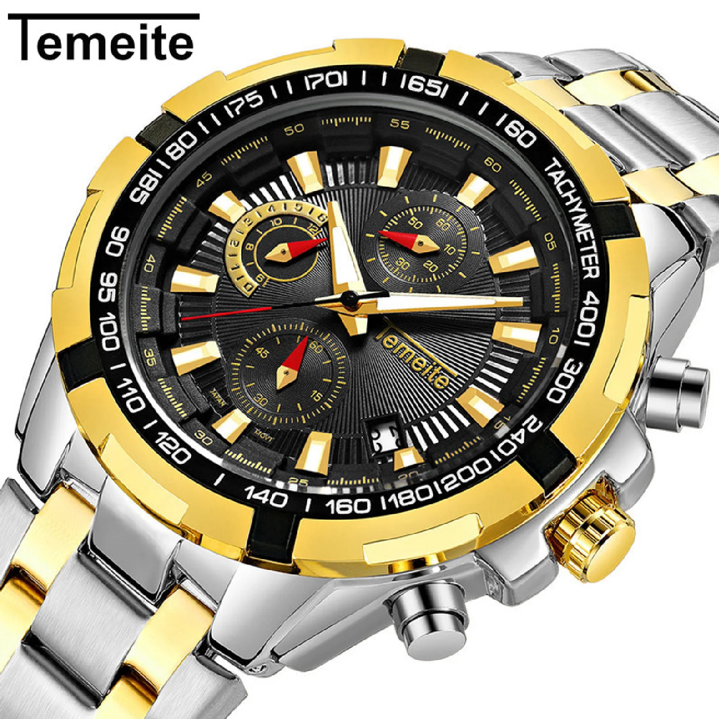 

2023 Top Luxury Wrist Watch Men Outdoor Sports TEMEITE Mens Quartz Waterproof Luminous Chronograph Male Clock Relogio Masculino