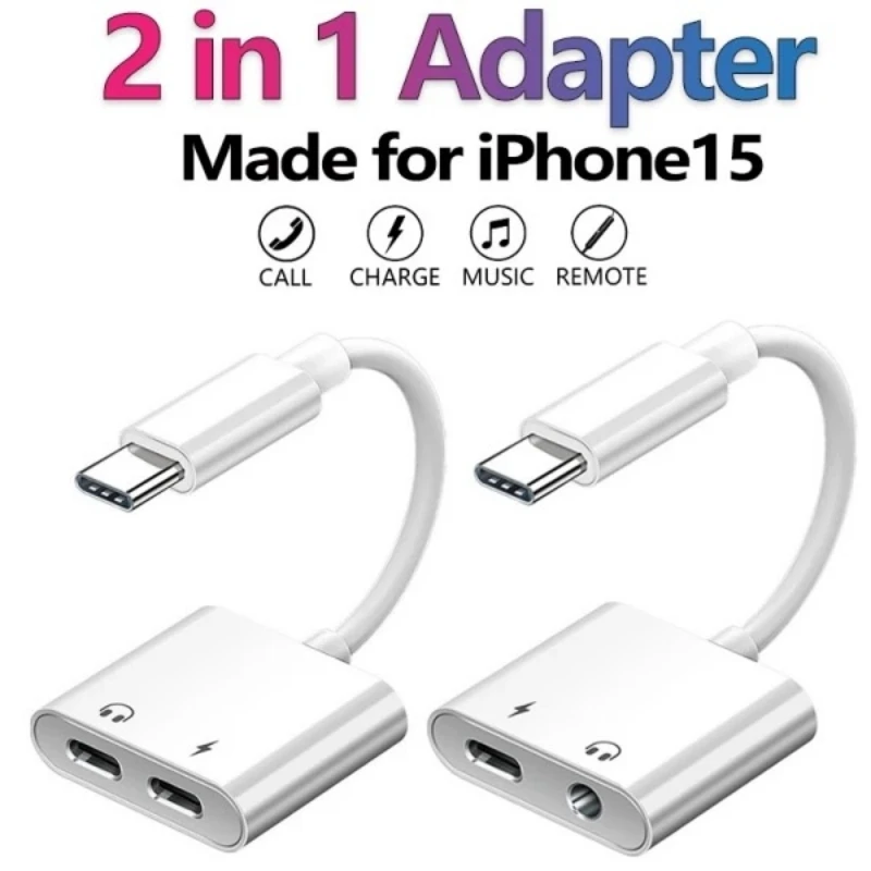 USB C to 3.5mm Adapter USB Type C to Aux Audio Cable for iPhone 15 Plus15 Pro Max iPad Pro MacBook