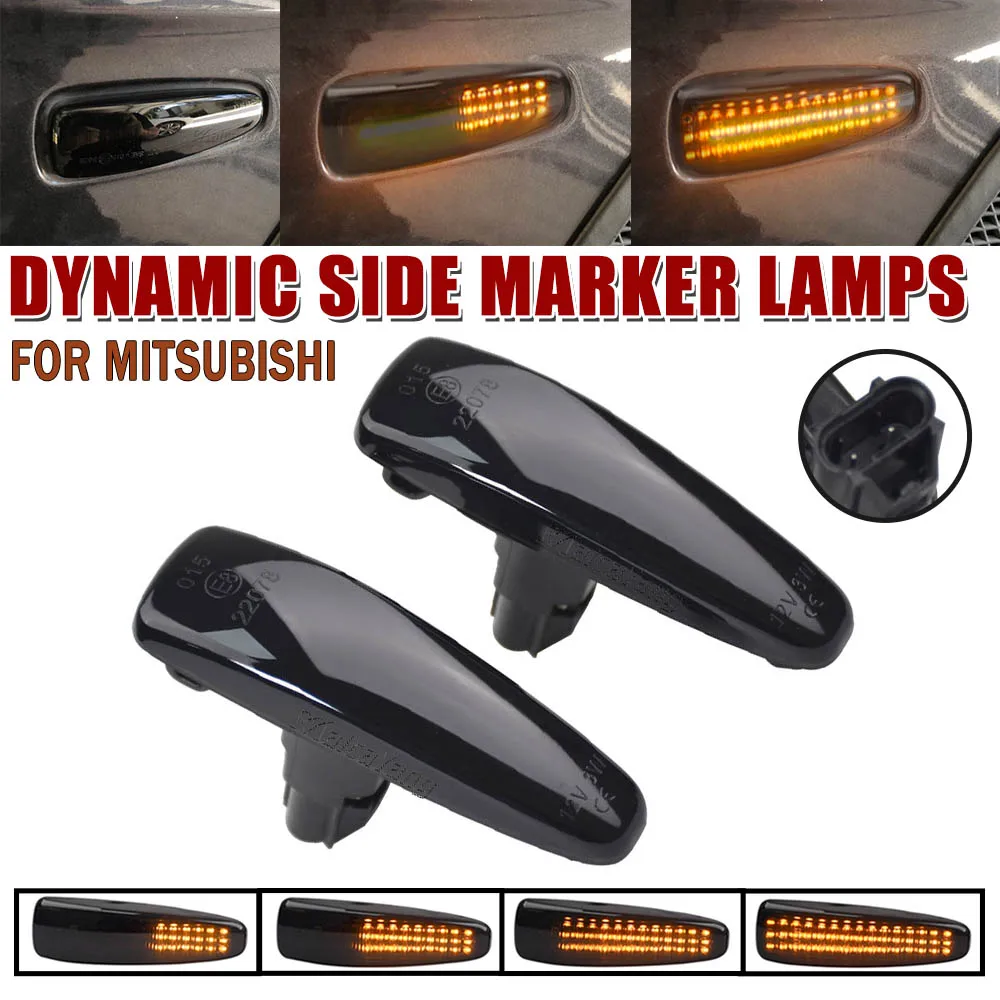 LED Dynamic Turn Signal Side Marker Sequential Light For Mitsubishi Lancer Evolution Evo X Outlander Sport RVR ASX Mirage 2014+