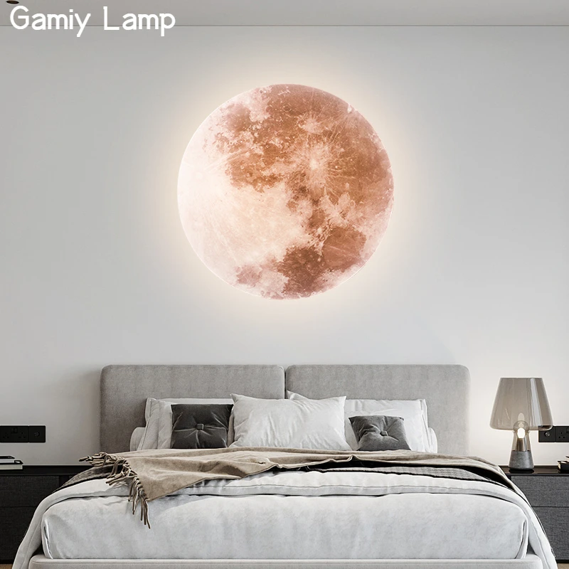 

Modern Led Wall Lamps Aisle Corridor Entry Hallway Round Luminary Moon Bedroom Living Room Kitchen Home Decor Ceiling Lighting