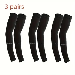 UV Protection Arm Sleeves - Breathable, Ideal for Sports, Driving, Hiking & Outdoor Summer Activities (3 Pairs) (3pairs - black)