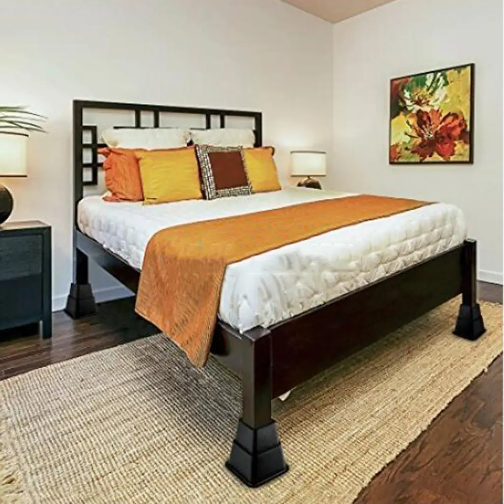 Adjustable Bed Riser Heavy Duty Bed Lifter Furniture Height Enhancer Storage Solution for Full Size Bed Frame