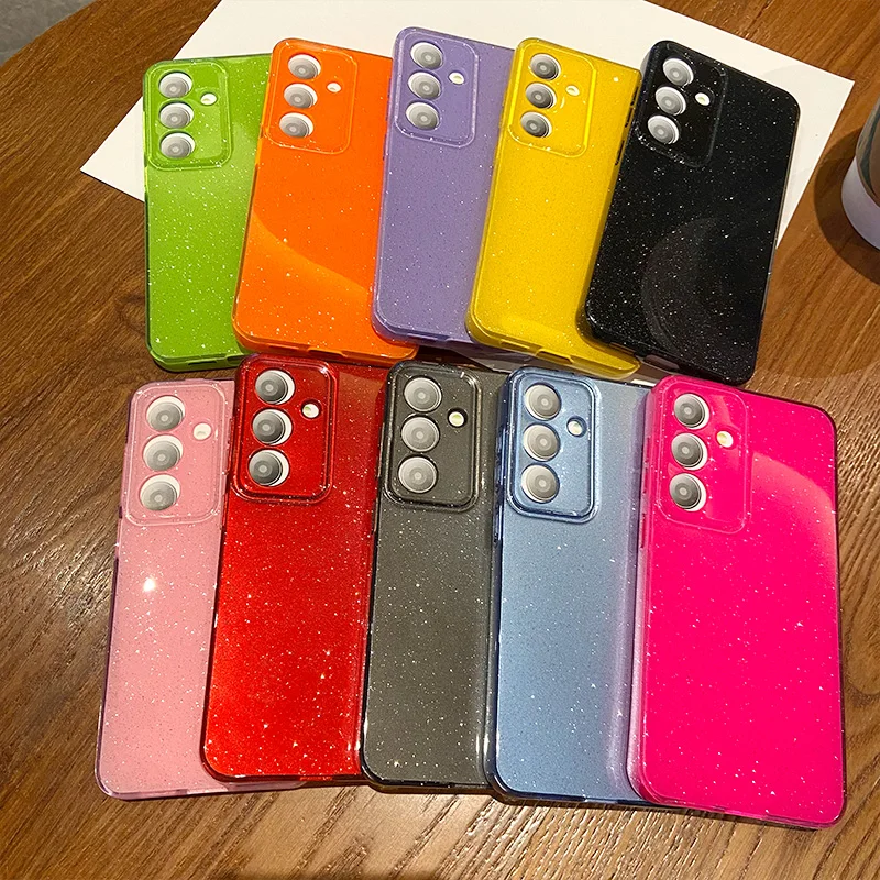 Luxury Glitter Bling Sequins Silicone Soft Case - Jelly Candy Color Shockproof Cover