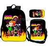 3pcs Friday Night Funkin Backpack with Crossbody Bag Cartoon Pen Case Kawaii Girls Boys Children Rucksack Kids Teenagers Bag 2