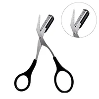 Eyebrow Trimmer Scissor with Comb Female Male Eyebrow Eyelash Scissors Safety Stainless Steel Face Razor Makeup Beauty Scissors 1