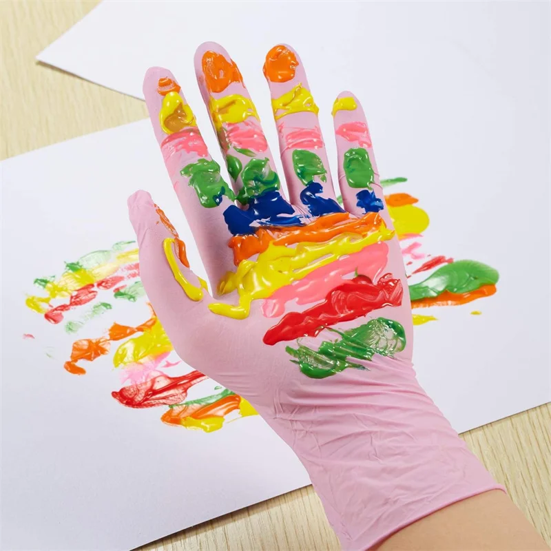 Kids Nitrile Gloves Disposable 5-15Years Children Students Powder