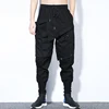 Tactical Functional Cargo Trousers Men Hip Hop Streetwear Elastic Waist Pants Joggers Irregular Multi-pocket Pant Black WB520 3