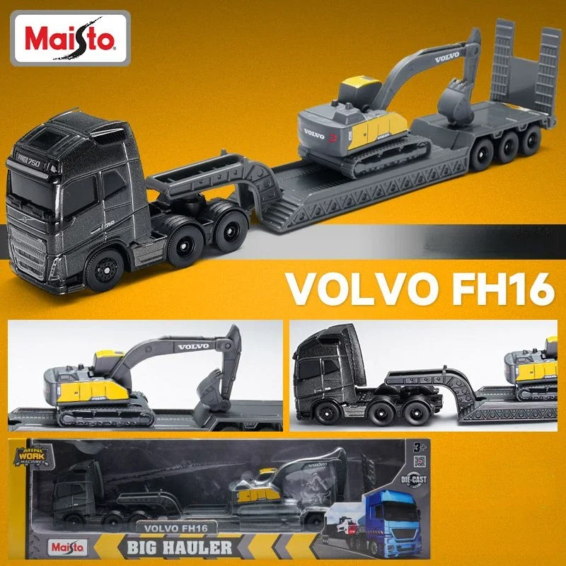 Mertrto Volvo FH16 Container Trailer Small Alloy Model Simulation Small Scale Car Model Decoration 6