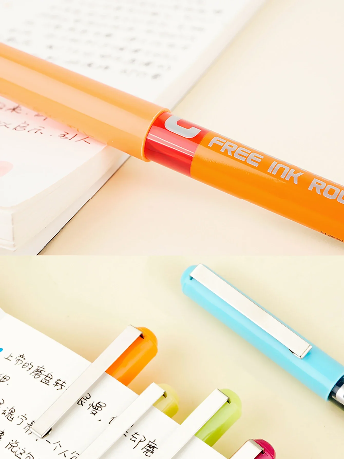 Rollerball Pens 12 Colors Precise Stick Liquid Ink Roller ball Pens 0.5mm Super Smooth Quick Drying Skip-free Writing rollerball pens colored pens