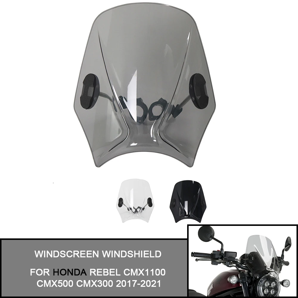 

Motorcycle Windscreen Windshield Universal For Honda REBEL CMX1100 CMX500 CMX300 2017-2021 VIsor Double Bubble Screen Sport