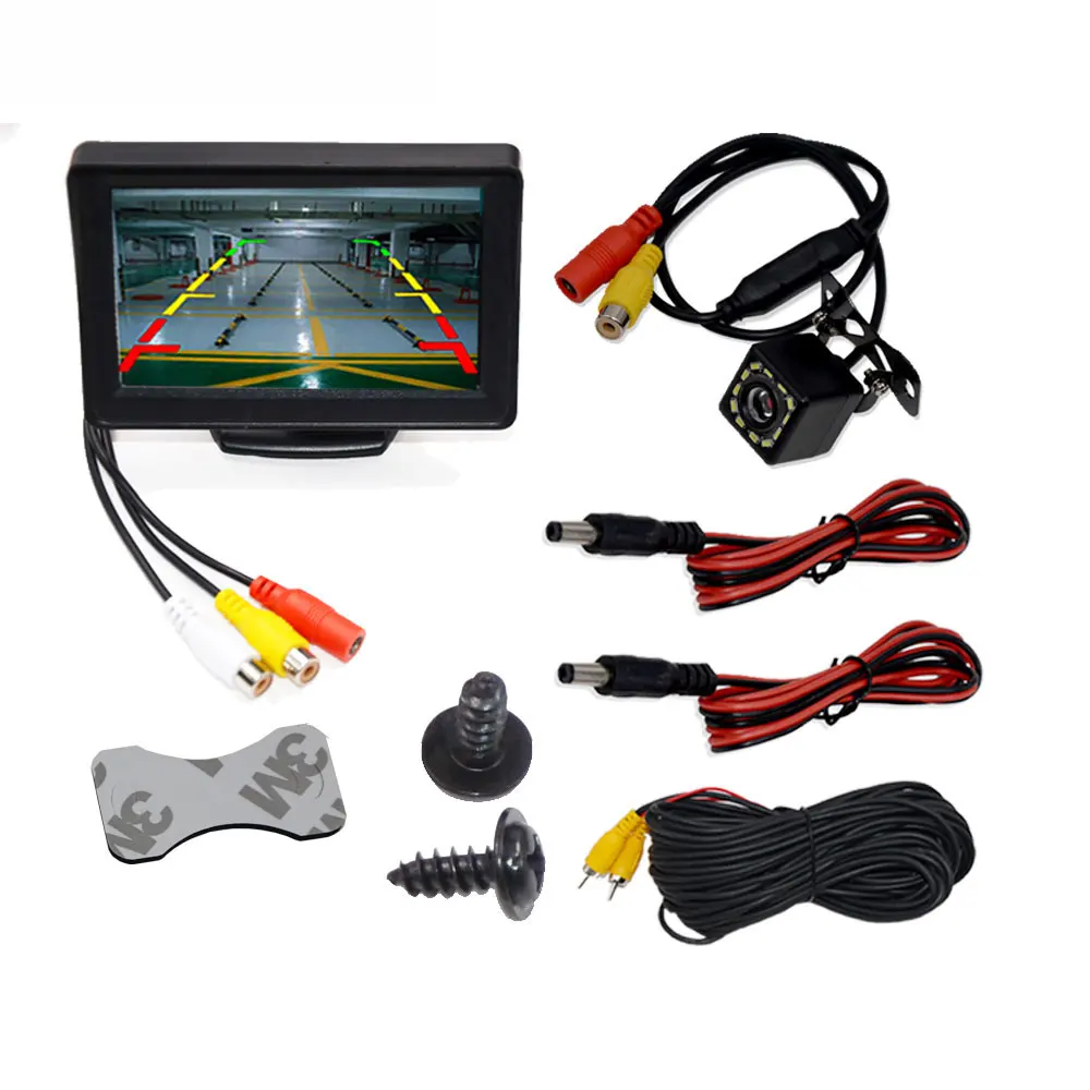 Car Rear View Camera with or Monitor 4.3 inch Screen TFT LCD Display HD Digital Color 4.3 Inch PAL/NTSC For Parking Reverse car rear view camera car parking monitor