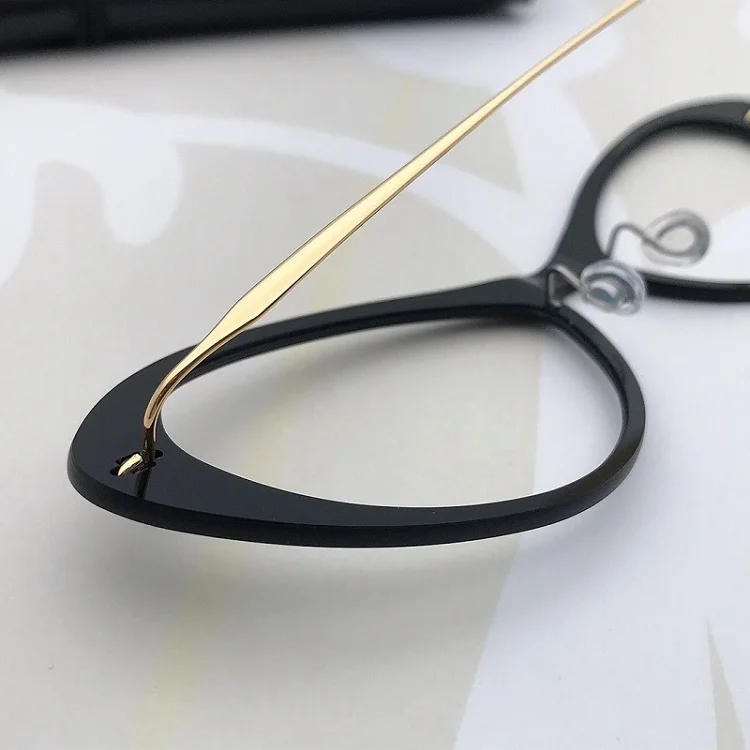 Dänemark Frauen schrauben lose Brille Rahmen ultraleicht 5g 6550 Mode Luxus Cat Eye Design Schmetterling Brillen Brille 2024 – Detail 15