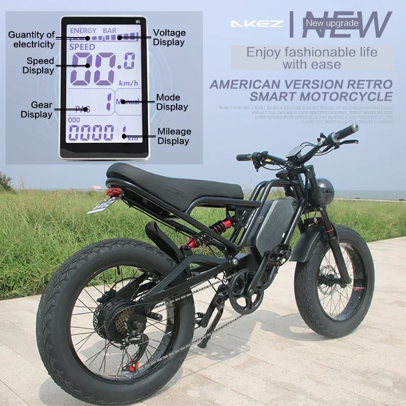Electric Bicycle Electric Bike Full Suspension 1500W 48V 18AH Removable Battery Fat Tire Hydraulic Brake Adults