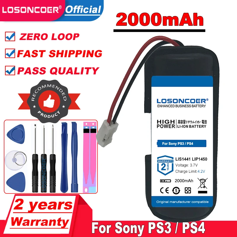 Lis1441 Lip1450 2000mah Battery For Sony Ps3 Move Ps4 Playstation Move