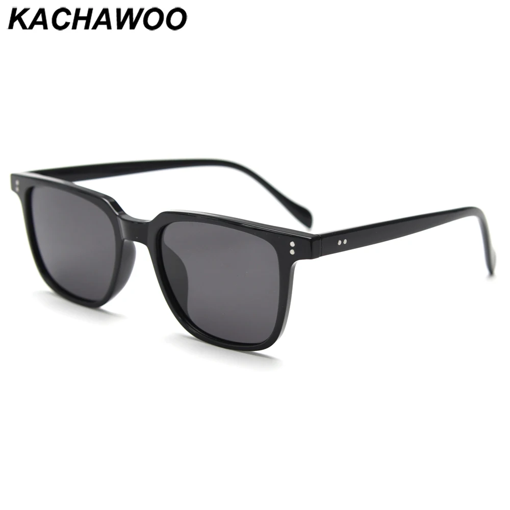 

Kachawoo square sunglasses polarized male black yellow TR90 small frame sun glasses fashion European style female Summer shades