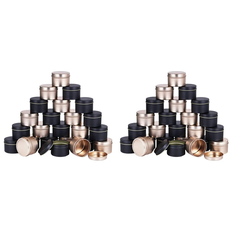 

Promotion! 48 Pack Candle Tin Cans With Lids, 4 Oz, Metal Candle Jars For DIY Candle Making, Arts & Crafts, Party Favors And Gif