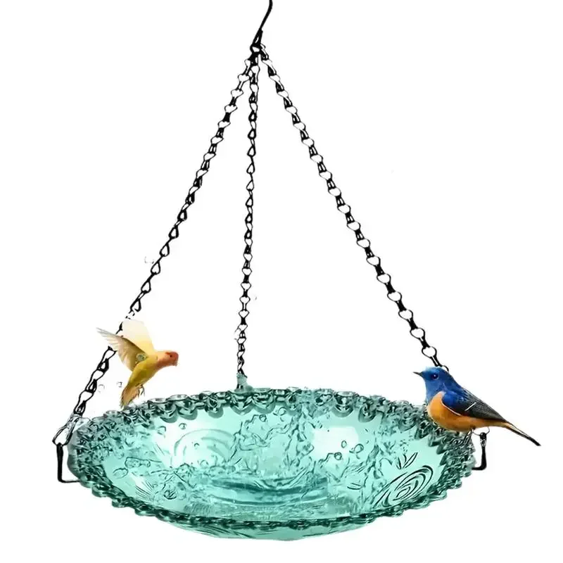 15inch Bird Baths Tub Bowl Basin Parrot Cage Hanging Bathing Box Parrot Bath Supplies Bath Room Feeders for Outdoor Patio bird bath supplies