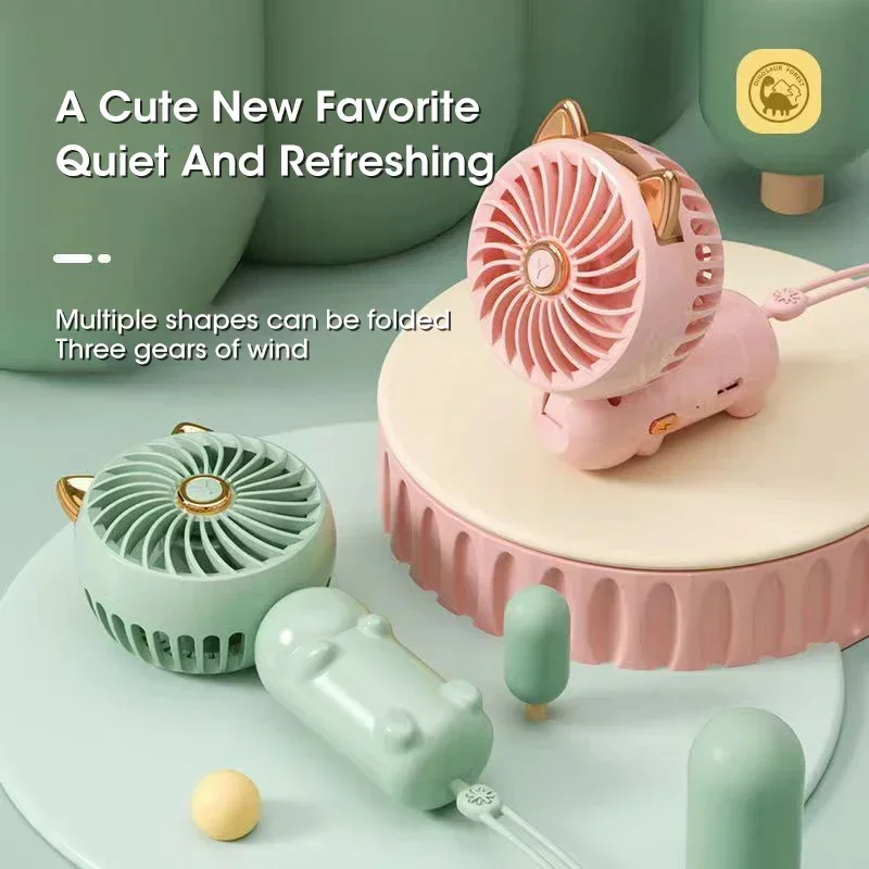 Handheld Portable Mini Foldable Desk Fan USB Rechargeable for Outdoor Travel Home Office Cooling Gift