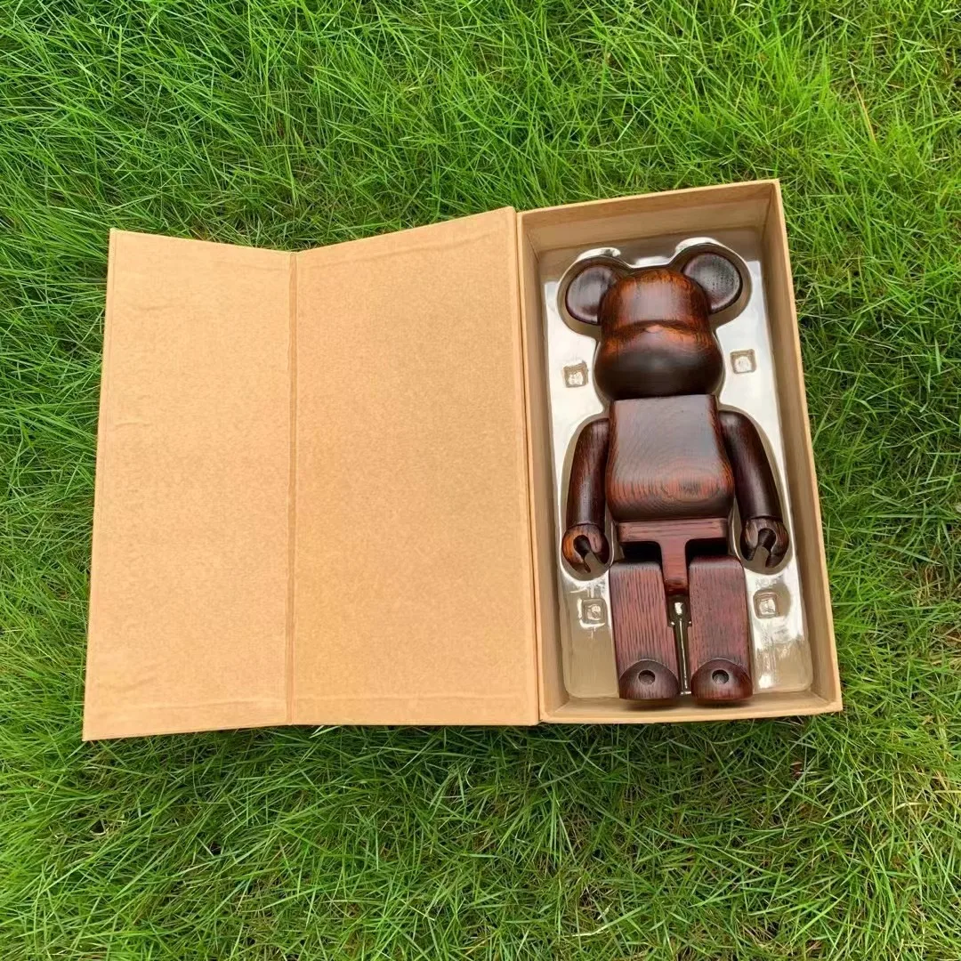 Bearbrick 400% 28cm Porter x Karimoku x Medicom Toy three-party joint  African rosewood Porter suitcase Bear - AliExpress