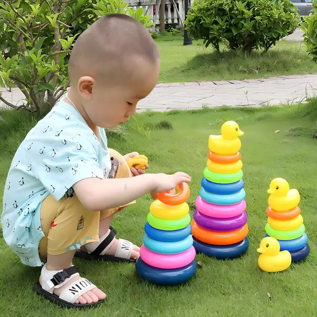 Jouet Montessori pour bébé, tour à boule roulante, jeux éducatifs pour bébés, piste à empiler, jouets de développement pour bébé de 1 2 3 ans 2