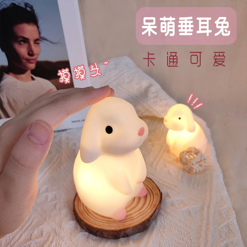 Night Light Luminous Moon Rabbit Model Bedhead Student Learning Desktop Decoration Children's Gift