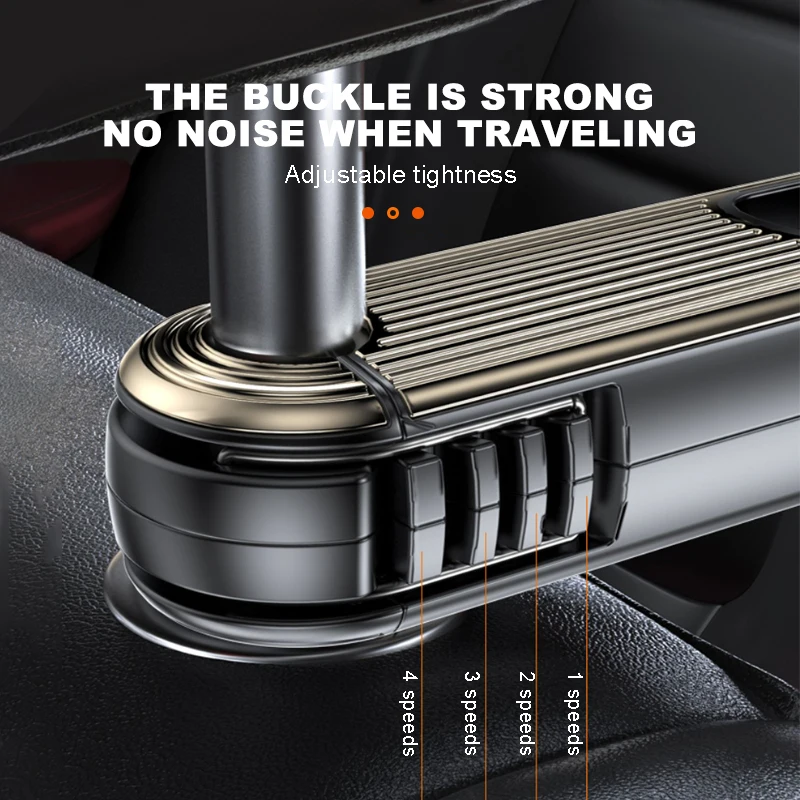 Car Headrest Hook with Foldable Phone Holder Silicone Buffer