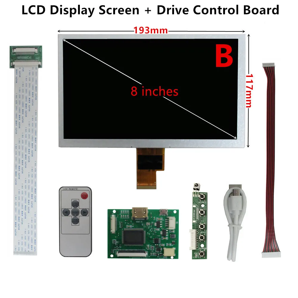 ���� DIY ����̹� ��Ʈ�� ����, ����� ���� �ٳ��� ���� PC �޴�� ����Ϳ�, LCD ���÷��� ȭ��, 8 ��ġ ZJ080NA-08A, 1024x600