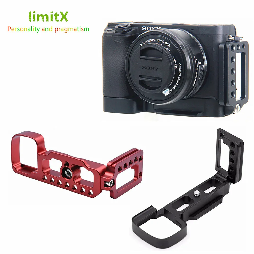 Quick Release Vlog L Plate Bracket Holder Hand Grip for Sony A6000 A6100 A6300 A6400 Digital Camera for Arca Swiss Tripod Head