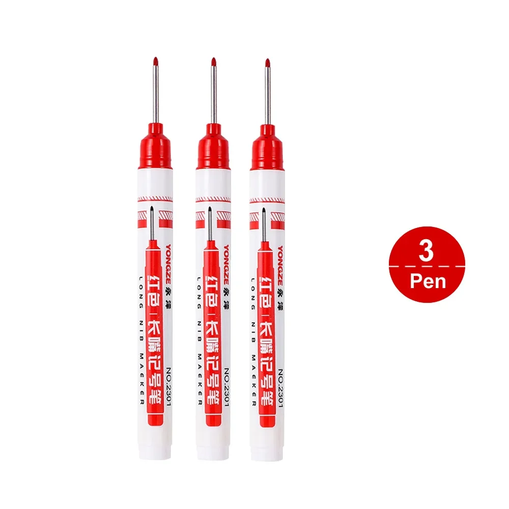 Multi-Purpose Waterproof Markers for Metal, Bathroom, and Woodworking - 4 Vibrant Colors, Long Head Nib, 20mm Deep Hole