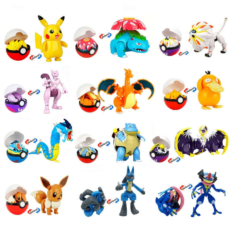 Pokemon Pokeball Box Set Giocattoli Pocket Monster Pikachu Ash-Greninja Lucario Eevee Anime Action Figure Model Toy Gifts