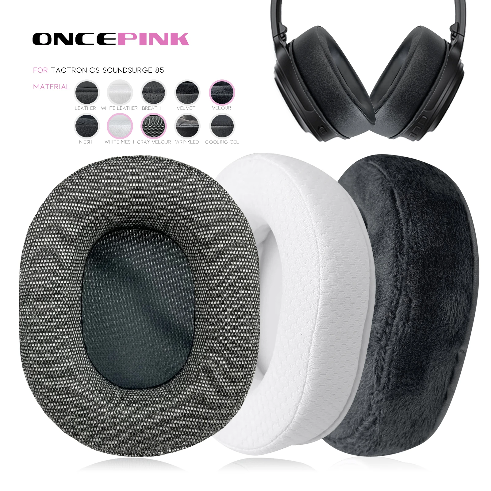 Oncepink Ersatz Ohrpolster fur Taotronics Soundsurge 85 90 Kopfhorer verdicktes Kissen Ohrmuscheln Headset Ohrenschutzer AliExpress