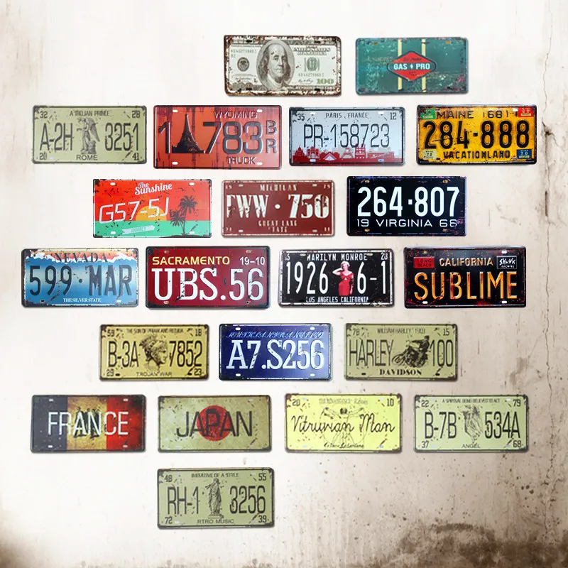 

HD Motorcycles HOME Number License Metal Tin Sign Vintage Home Decor Painting Bar Garage Cafe Wall Poster Iron Plate Plaque A916
