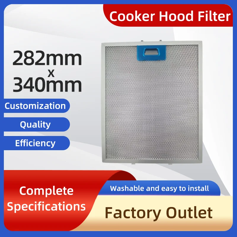 282*340mm Cooker Hood Filters Metal Mesh Extractor Vent Filter Ventilation For Kitchen Cooker Hood Grease Filter