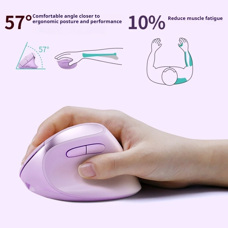 Bow Vertical Mouse Dual Mode Wireless Bluetooth Universal Ergonomic Anti Slip