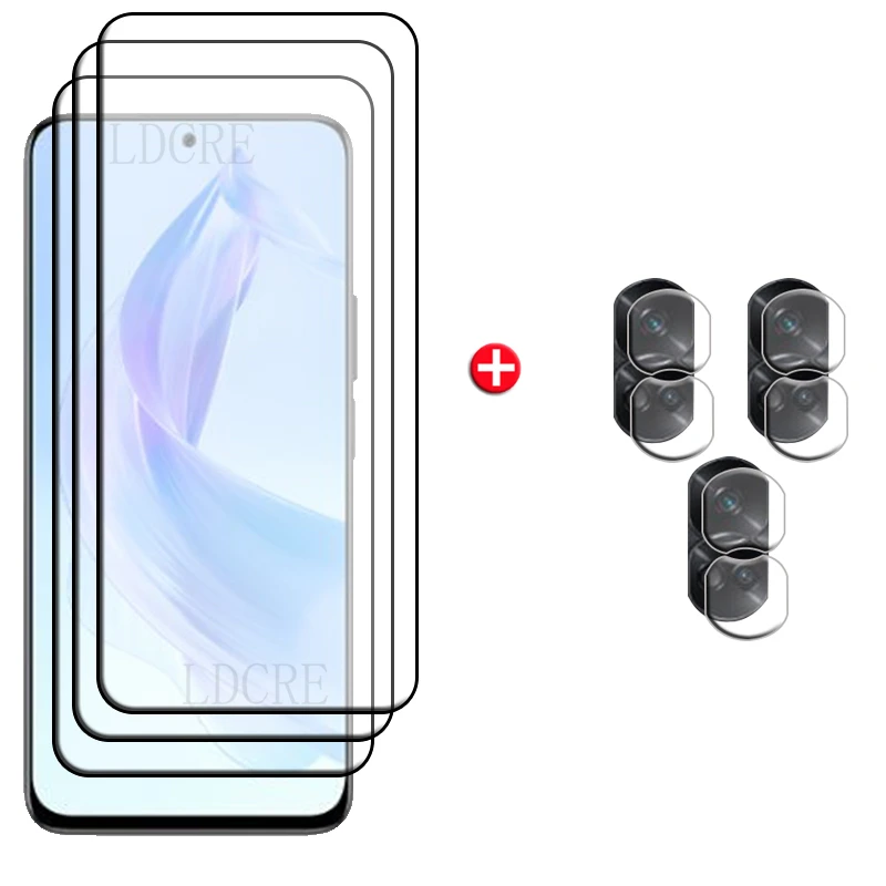 HD Clear Phone Screen Protector for Honor 90 Lite 5G , 2.5D Arc Edge  Tempered Glass Explosion-proof Film Wholesale