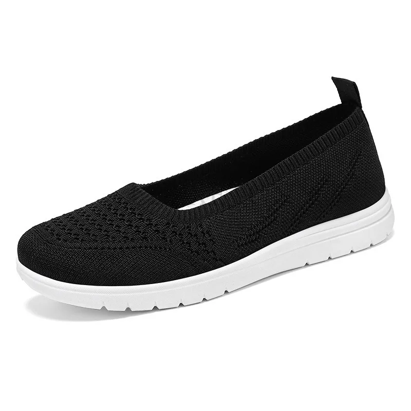 Women's Slip On Solid Color Shoes Summer Fashion Mesh Breathable Casual Shoes Walking Non Slip Platform Sandals Flats Loafers 6