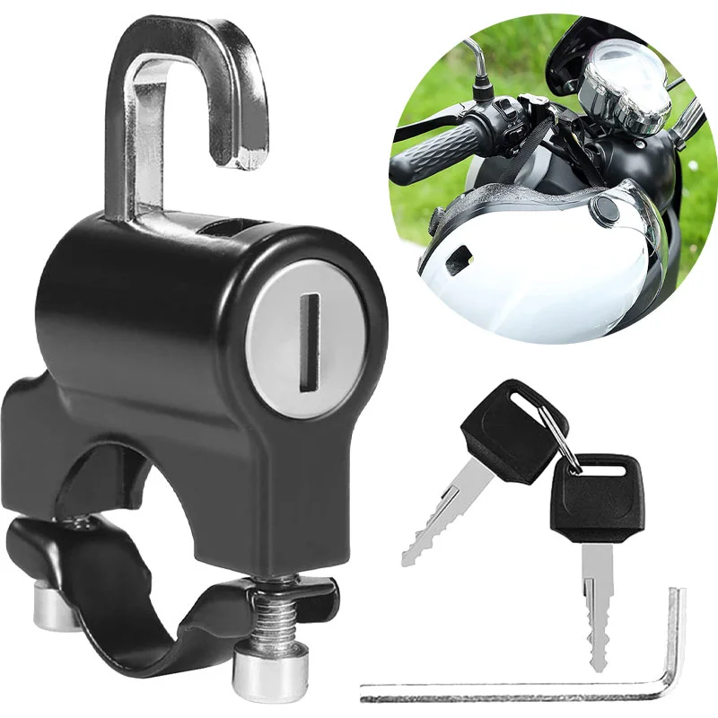 Motorcycle Helmet Lock Universal Bicycles Portable Security Anti-Theft Fixed Helmet Lock for 22-28mm Handlebar Moto Accessories fixed glasses for nvg10 monocular prevent shaking helmet dustproof