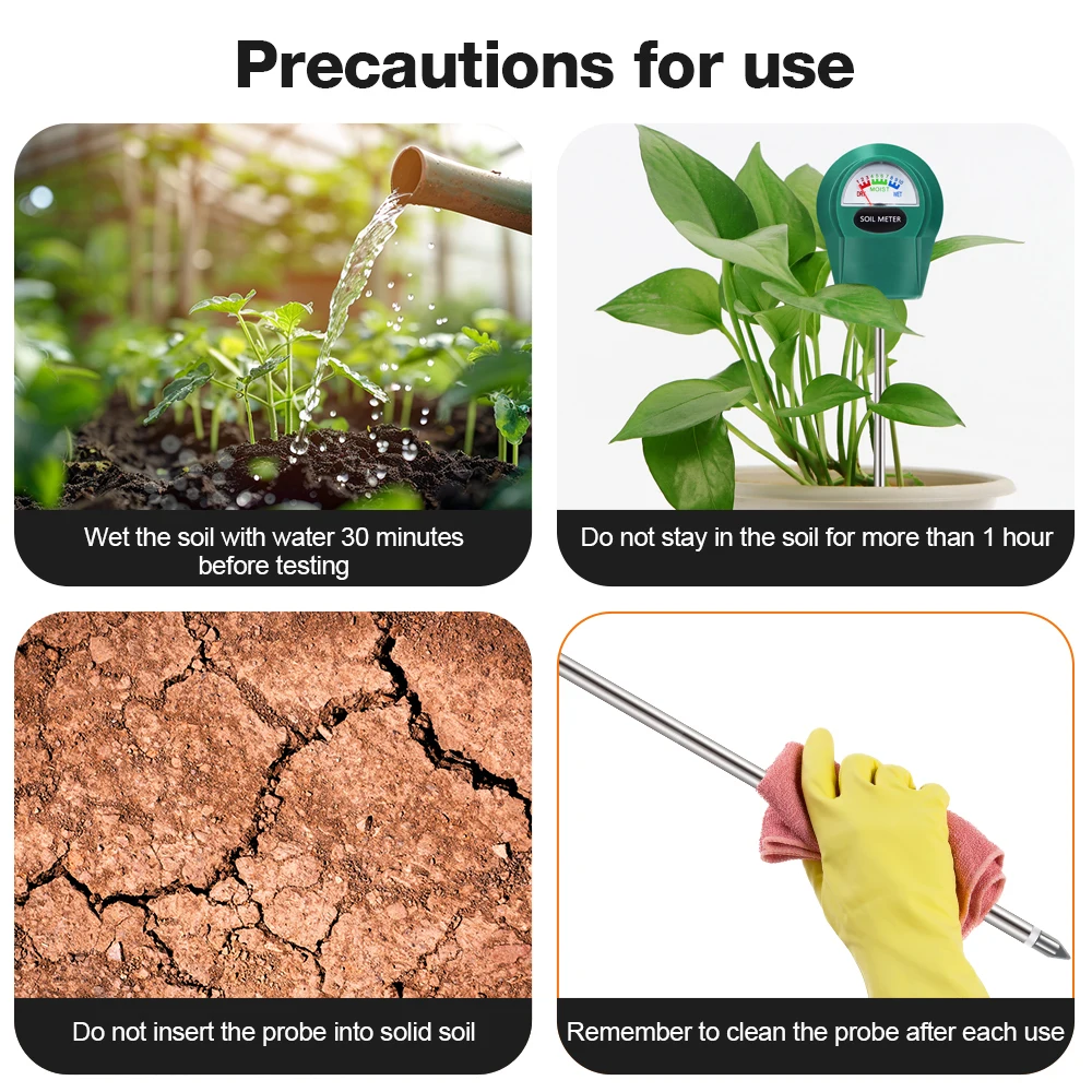 Soil Meter Soil Tester Measuring Soil Moisture/PH/Fertility Easy to Read
