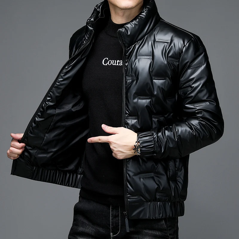 80% White Duck Down Coat Trendy Fashion Winter Stand Collar Warm Sport Jacket Men's Thermal Thick Outwear