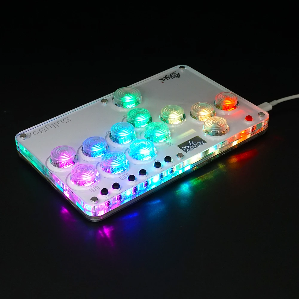 Mini HitBox WASD SOCD Fighting Stick SallyBox LED Light Controller Game