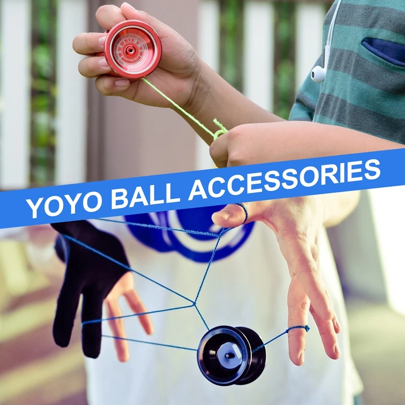 Yoyo Bearing Kit,12 Yoyo Strings,8 Silicone Pads,2 10 Ball Unresponsive Bearing,2 Narrow C Responsive Bearing,4Yoyo Axle