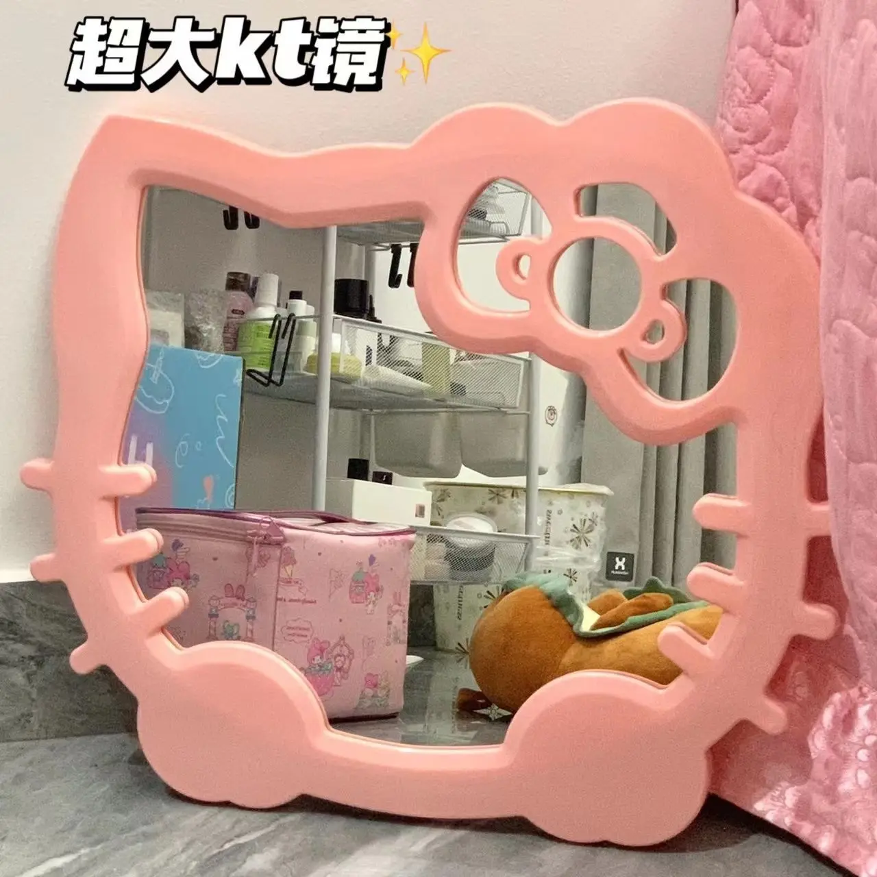 

Sanrio Hellokitty зеркало для рабочего стола макияж креативная ванная комната декоративное зеркало Y2K Kawaii Мультфильм туалетный столик зеркало для дома