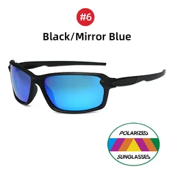Enhanced Polarized UV400 Photochromic Sports Sunglasses (6 Black Mirror Blue)