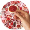 30pcs Rose, Cherry Red Graffiti Stickers Decorated Notebook Water Cup Suitcase Guitar Classic Toy Scrapbook Waterproof PVC Decal 5