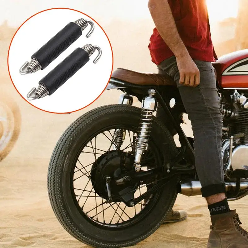 2PCS Stainless Steel Universal Motorcycle Exhaust Springs Hooks Front Middle Link Pipe Exhaust Connect Spring hooks