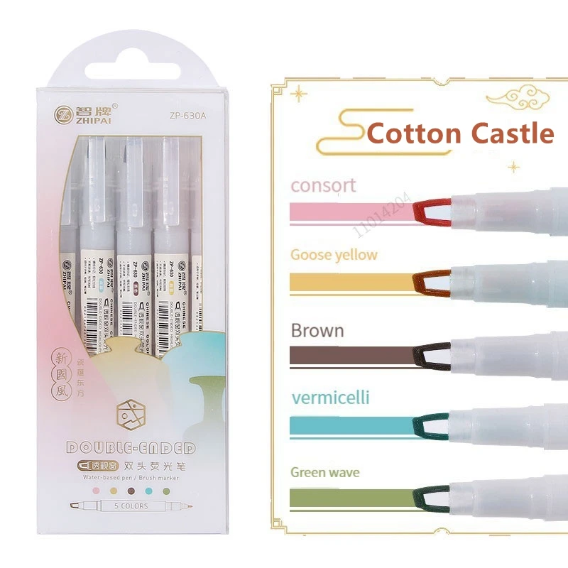 Double Tip Highlighter Pens Kawaii Colored Manga Markers Pastel Scrapbooking Japanese Kawaii Stationery School supplies 5pcs/set highlighter marker highlighter pen marker pen art marker