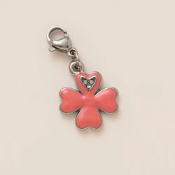 Adorable Gold - Plated Enamel Charms - DIY Jewelry Making Pendants (Four leaf clover)