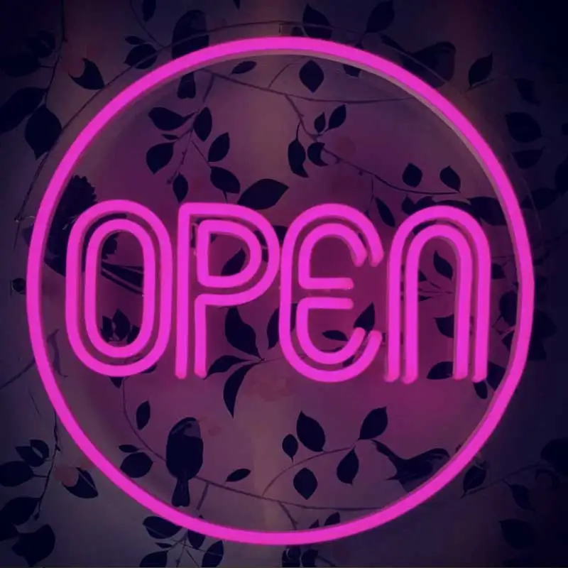 LED Neon Open Sign Acrylic for Business, Dimmer Control Neon Lights for Party Bar Salon Stores Hotel Wall Decor