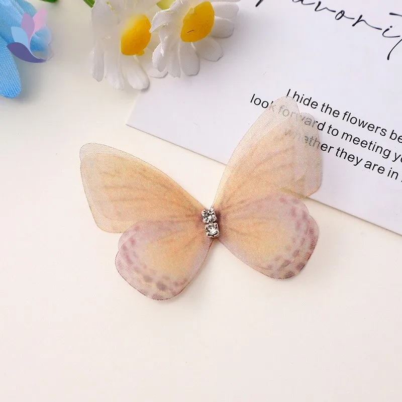 5cm 20pcs 3D Butterfly Appliqué Mesh Patch for DIY Crafts and Decorations