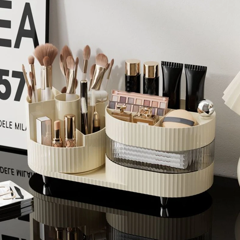 صندوق تخزين مستحضرات التجميل بدرج دوار ، حاوية فرز...